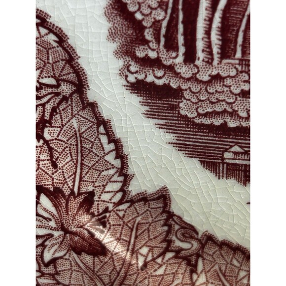 Set Of 3 Mason's Vista Red Pink Ironstone 7.5” Salad Bread Plates England READ - Picture 8 of 10